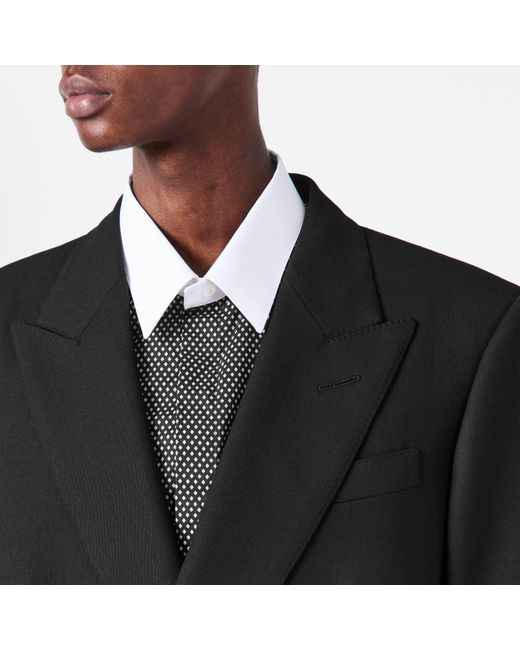 Tom Ford Black Twill Double Breasted Blazer for men