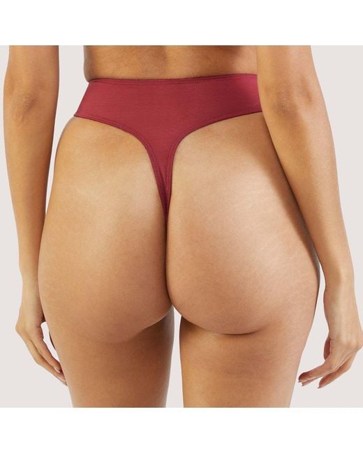 Playful Promises Red Etta Mesh & Satin High Waist Thong