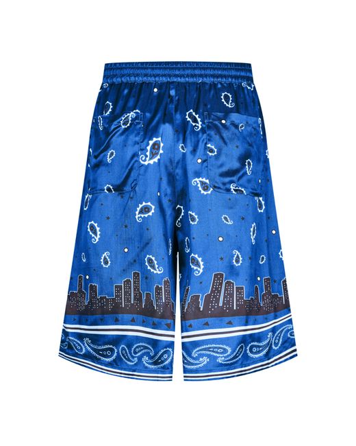 Off-White c/o Virgil Abloh Blue Bandana Relaxed Fit Chino Shorts for men