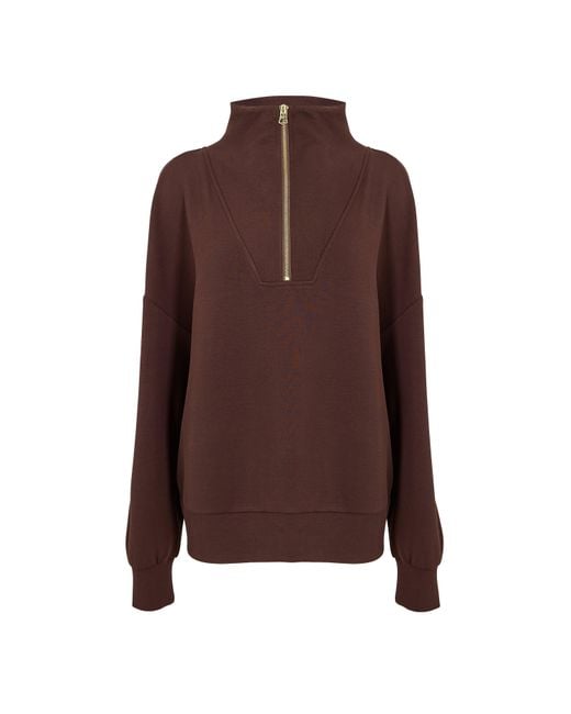 Varley Brown Hawley Half Zip Sweatshirt