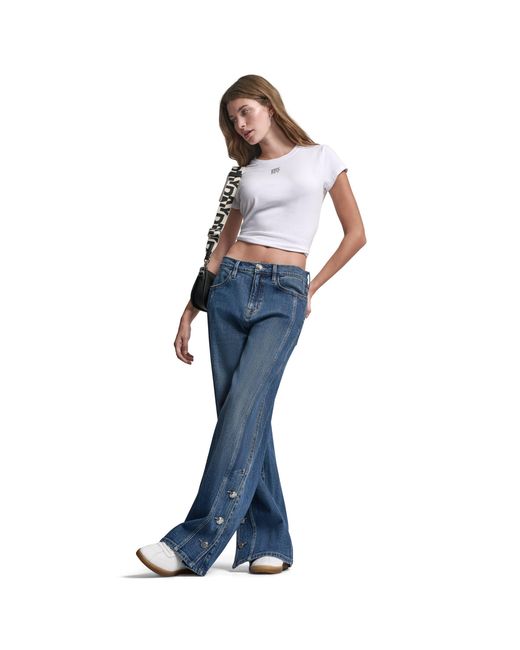 DKNY Blue Jeans Rhinestone Logo Baby Tee