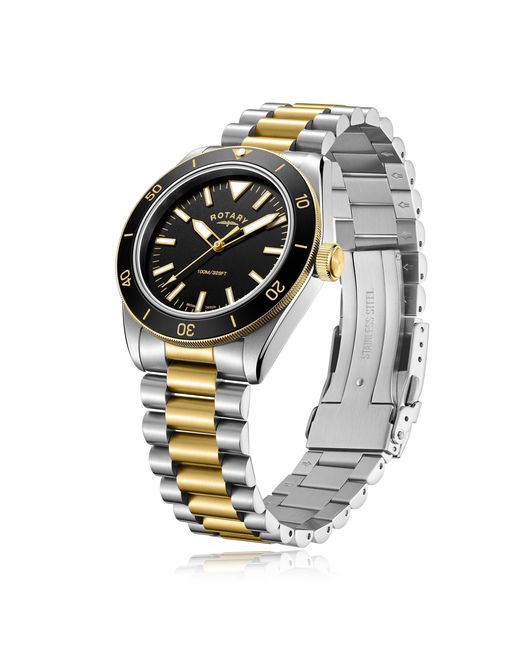 Rotary Metallic Analogue Quartz Watch for men