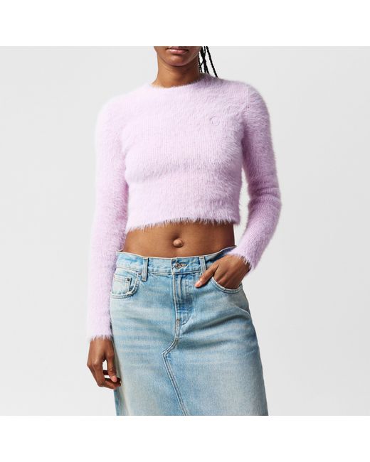 HUGO Purple Fine Knit Crew Neck Jumper