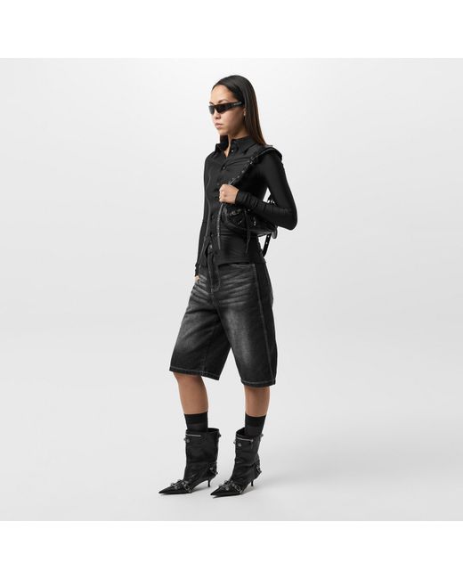 Balenciaga Black Wide Cagole 50Mm Booties