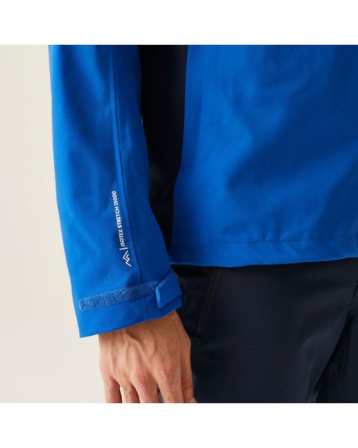 Regatta Blue Birchdale Ii Isotex 15000 Breathable Long Sleeve Waterproof Jacket for men
