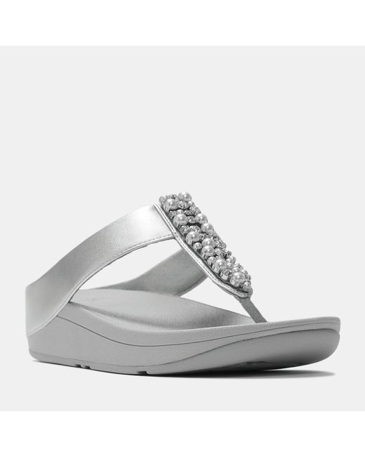 Fitflop White Fino Pearls & Crystal Sandals