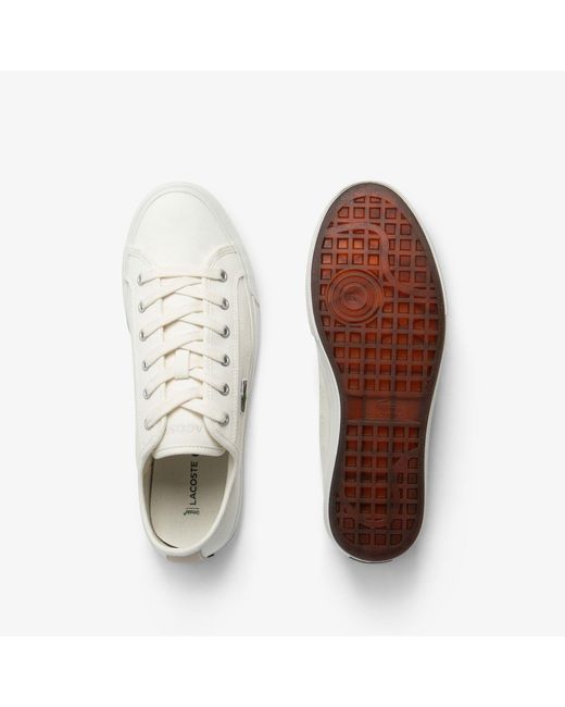 Lacoste White Backcourt Canvas Low Trainers Size 9 for men