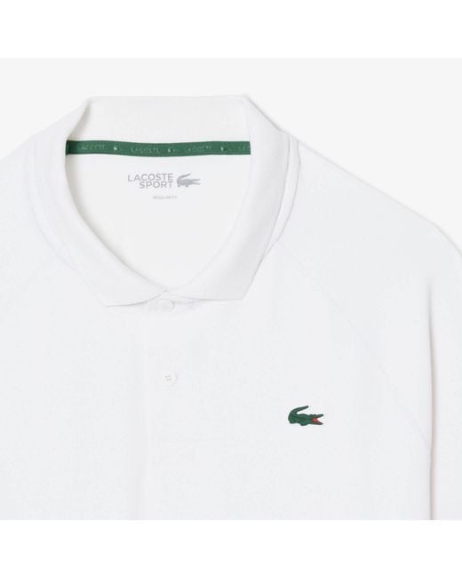 Lacoste White Short Sleeve Performance Polo Shirt for men