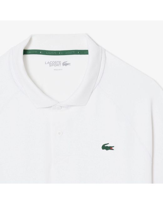 Lacoste White Short Sleeve Performance Polo Shirt for men