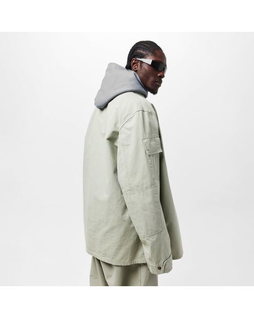 Balenciaga Gray Military Long Sleeve Shirt for men