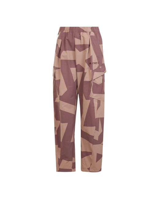 Adidas Red Terrex Xploric Cargo Joggers Printed