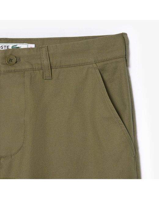 Lacoste Green Straight Fit Cotton Twill Pants for men
