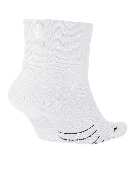 Nike White Ankle 2 Pack Running Socks