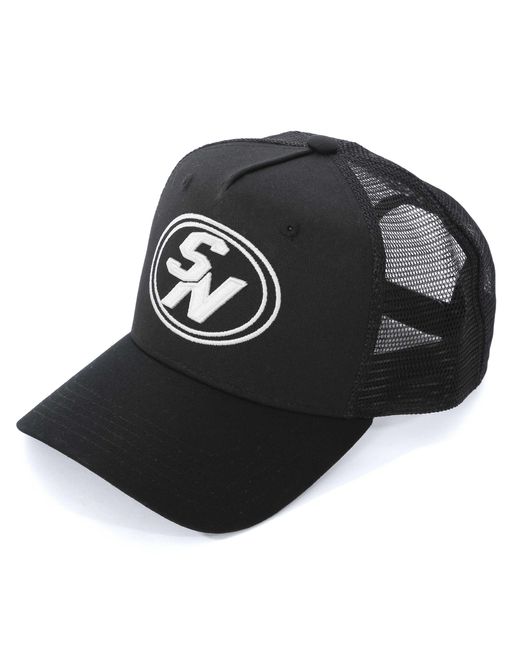 societe NOIR Black Mesh Trucker Cap for men