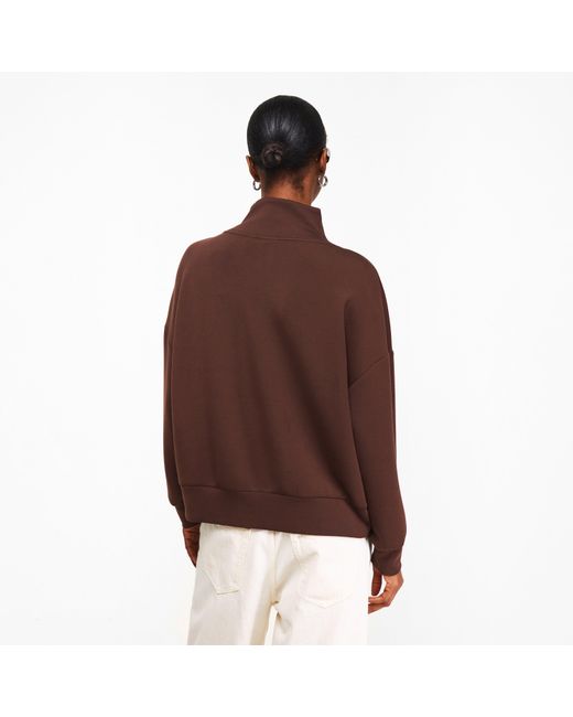 Varley Brown Hawley Half Zip Sweatshirt