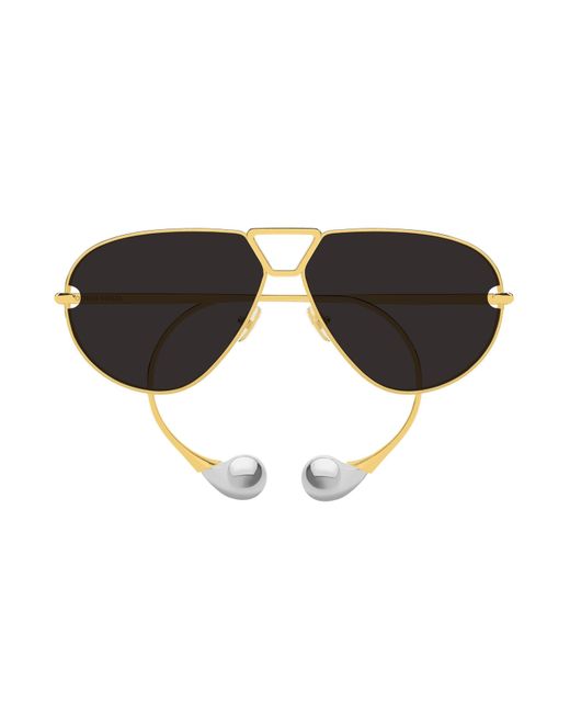 Bottega Veneta Black Bv1437S Aviator Sunglasses
