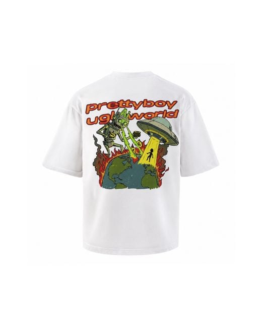 PRETTY BOY UGLY WORLD White Pbuw Bitcoin T-Shirt for men
