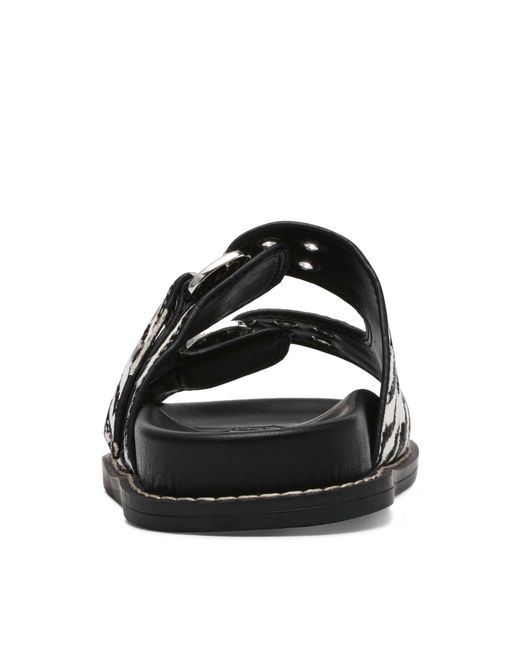 Steve Madden Black Agent Zebra Print Flat Sandals