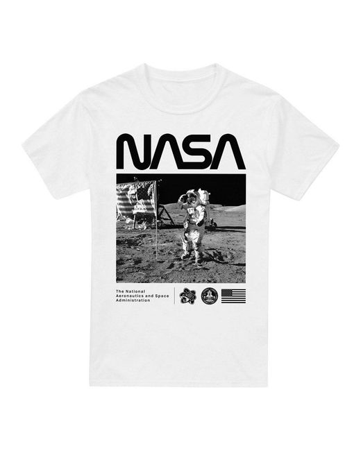 NASA White Salute Cotton T-Shirt for men