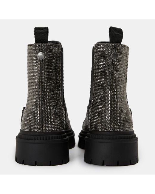 Steve Madden Black Moonlit Flat Ankle Boots