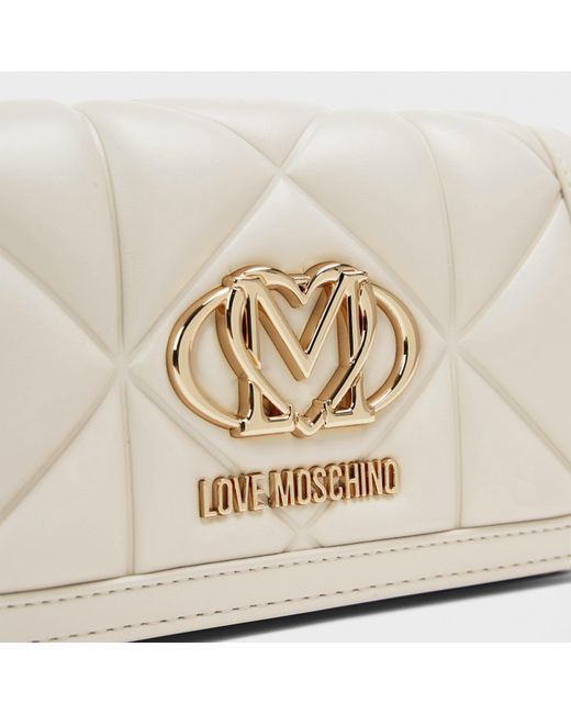 Love Moschino Natural Quilted Cross Body Bags