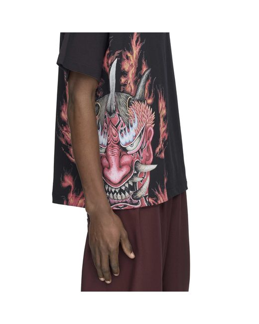 Y-3 Black Yaksha Graphic Short Sleeve Tee for men