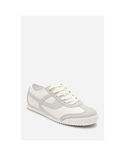 Where's That From Blue Court Lace Up Trainer With Stripe Detail