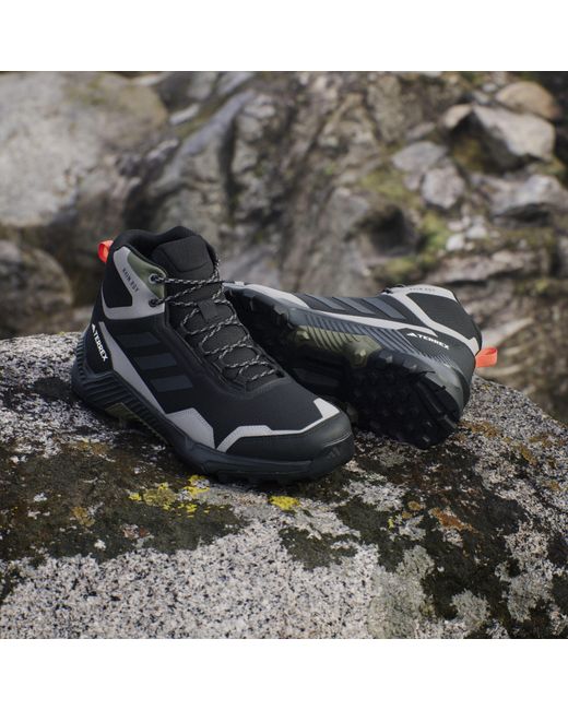Adidas Black Terrex Eastrail Mid Waterproof Hiking Shoes for men