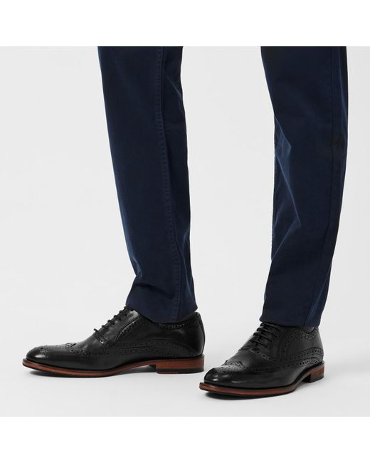 Oliver Sweeney Black Ledwell Traditional Perforated Brogues for men