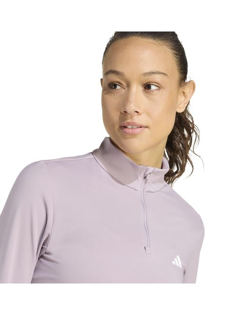 Adidas Purple Long-Sleeve Performance Gym Top