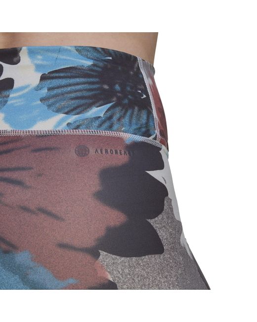Adidas Blue Training Essentials Printed Gym Legging