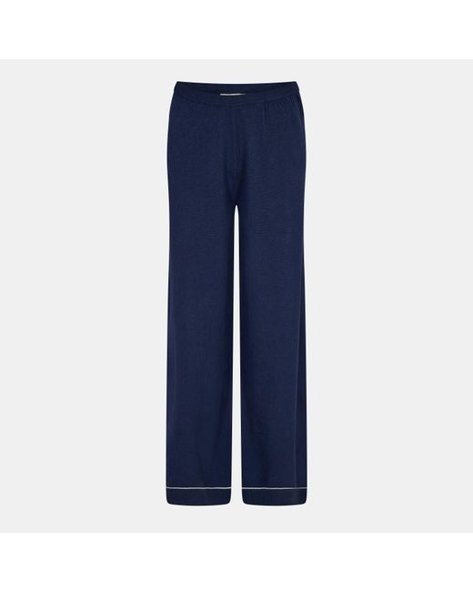 The Couture Club Blue Knitted Panel Trousers