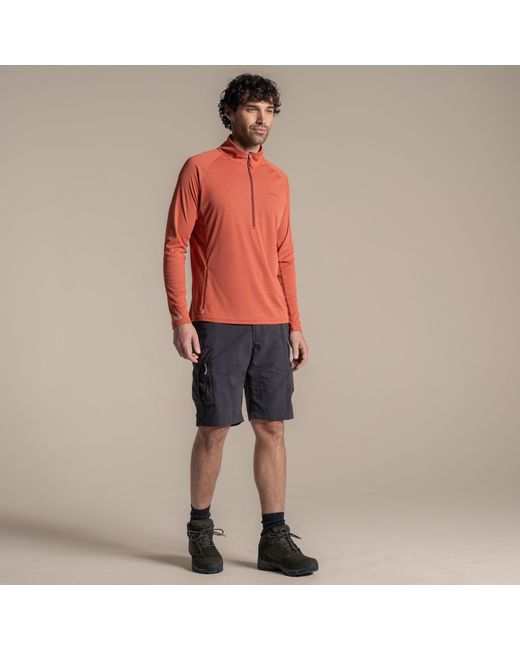 Craghoppers Red Nosilife Solar Shield+ Quick-Drying Half Zip Top for men