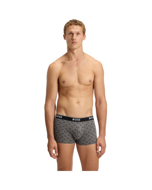 Boss Gray Bodywear 3-Pack Boxer Shorts With Logo Detail for men
