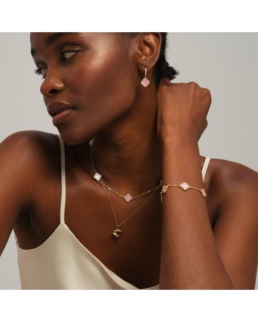 Jon Richard Metallic Plated And Station Clover Necklace