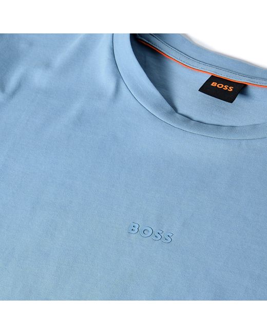 Boss Blue Oversized Tchup T-Shirt With Logo Detail for men