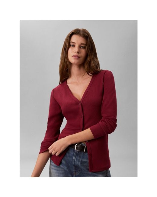 Calvin Klein Purple Ckj Cardigan