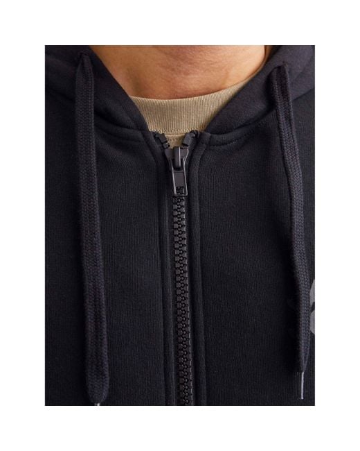 Jack & Jones Blue Corp Logo Sweat Zip Hood for men