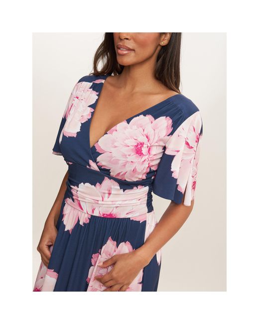 Gina Bacconi Blue Berlin Multi Colored Floral Maxi Dress