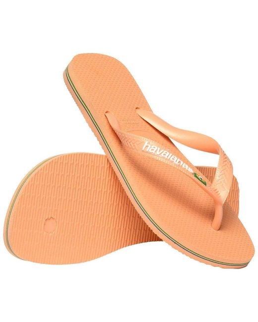 Havaianas Orange Hav Brasil Logo Ruby Flip Flops for men