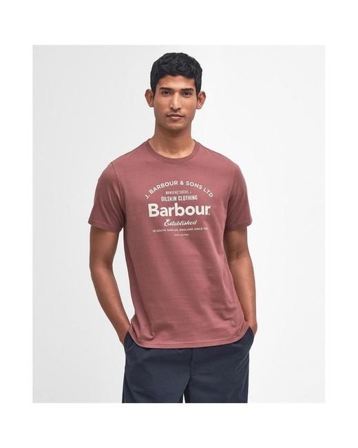 Barbour Red Brairton T-shirt for men