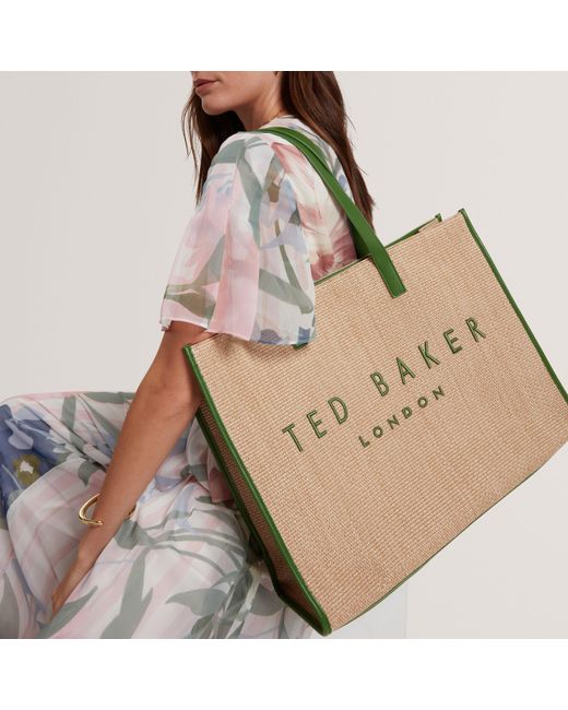 Ted Baker Natural Raffia Large Icon Bag