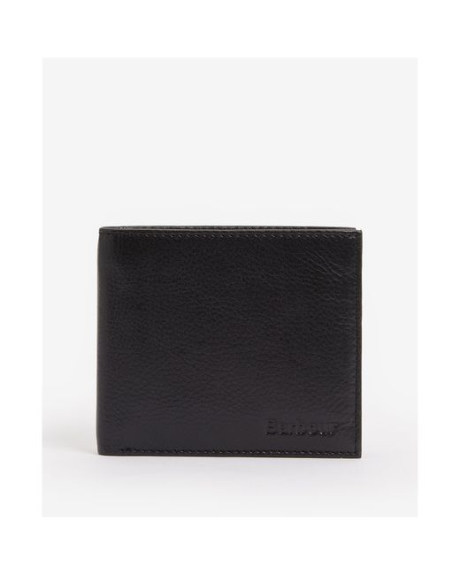 Barbour Black Colwell Leather Billfold Wallet for men