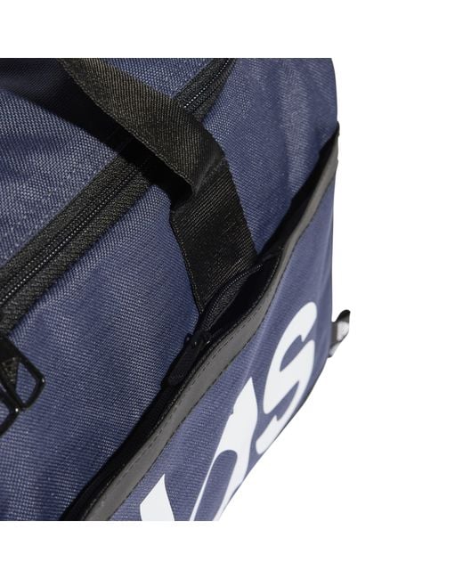 Adidas Blue Essentials Linear Duffle Bag Small