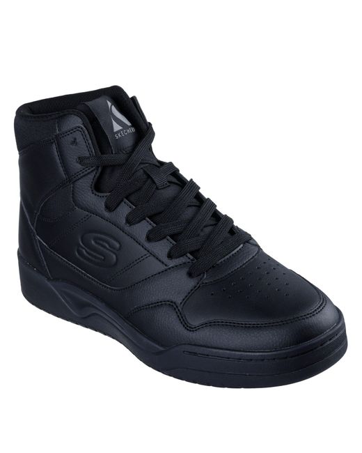 Skechers Blue Dualeather Overlay High Top Fashion High-Top Trainers for men