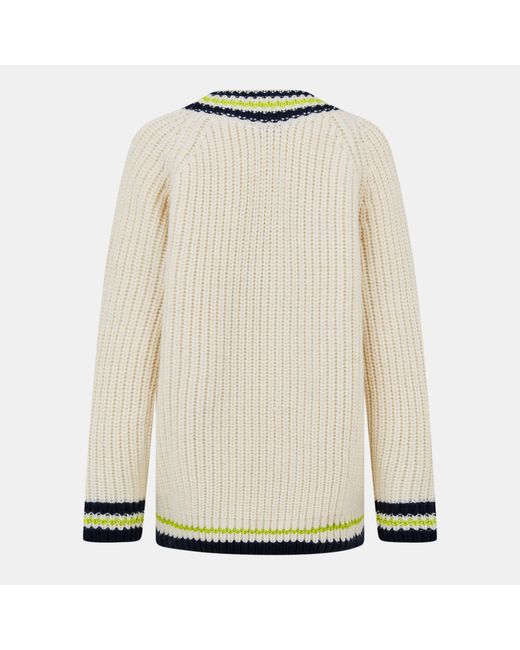 Lacoste White Tricot Crew Neck Jumper
