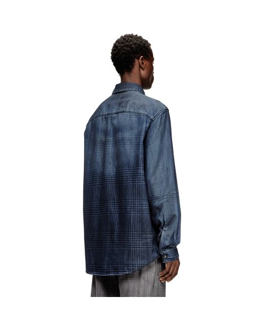 DIESEL Blue Long Sleeve Denim Shirt for men