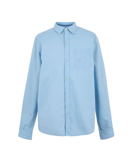 Regatta Blue Loran Long-Sleeve Plain Shirt for men