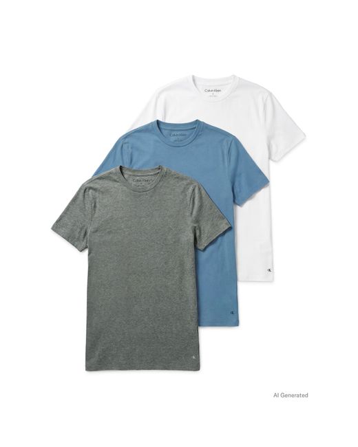 Calvin Klein Blue 3 Pack T Shirt for men