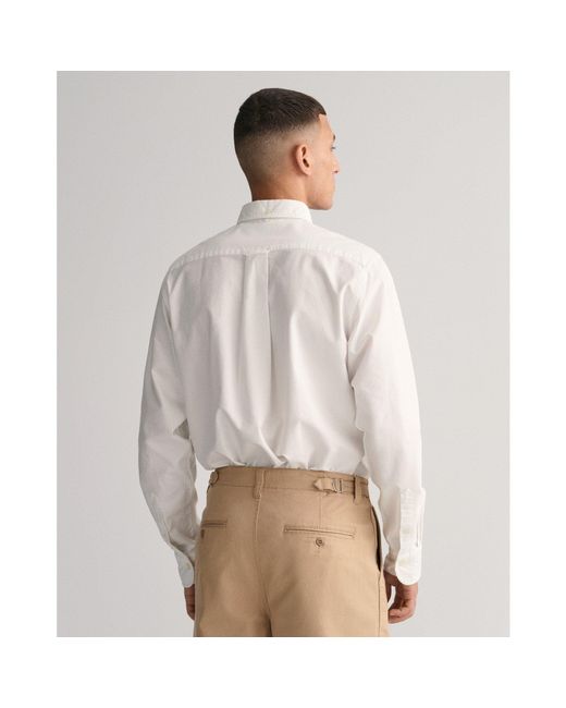 Gant White Regular Fit Oxford Shirt for men